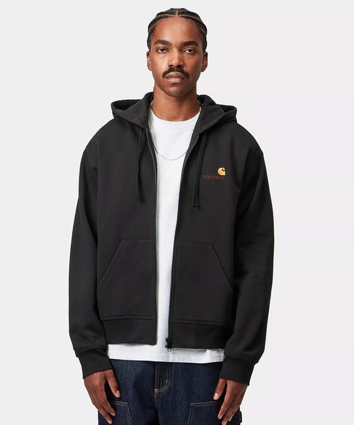 Carhartt WIP(カーハートダブリューアイピー)の「Carhartt WIP/カーハートダブリューアイピー HOODED A SCRIPT JACKET ジップパーカー I033063(パーカー・メンズ・グレー/ダークグリーン/ダークパープル/ブラック・XL/L/M/S)」の6枚目の写真