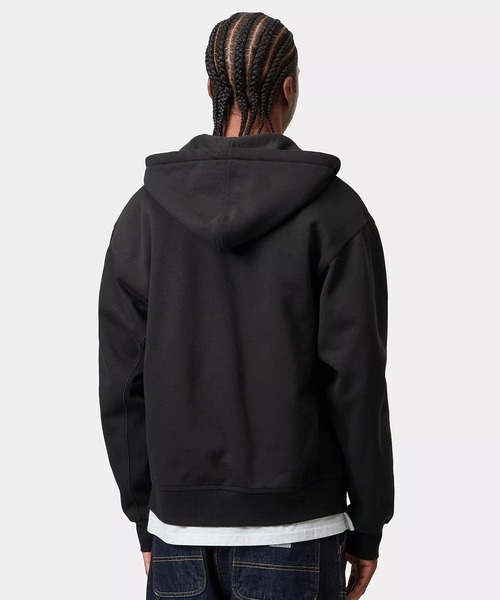 Carhartt WIP(カーハートダブリューアイピー)の「Carhartt WIP/カーハートダブリューアイピー HOODED A SCRIPT JACKET ジップパーカー I033063(パーカー・メンズ・グレー/ダークグリーン/ダークパープル/ブラック・XL/L/M/S)」の7枚目の写真
