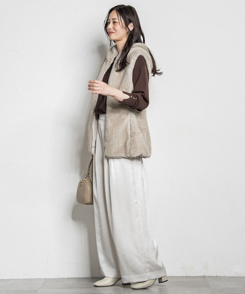 LAUTREAMONT(ロートレアモン)の「カリーヌサテンパンツ≪洗える≫(その他パンツ・レディース・オフホワイト/チャコールグレー・9号/11号/7号)」の17枚目の写真