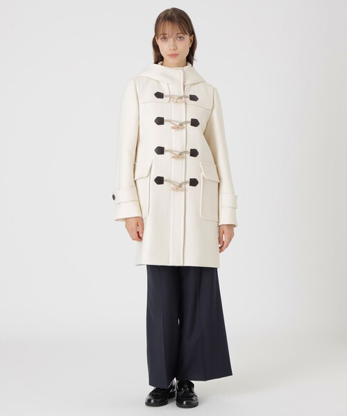BLUE LABEL CRESTBRIDGE（ブルーレーベルクレストブリッジ）の「ツイルメルトンダッフルコート（ダッフルコート・レディース・オフホワイト/ダークネイビー/ブルー系その他2・36/38）」の4枚目の写真