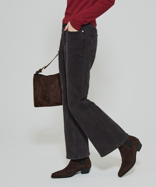 coca（coca）（コカ）の「【DAILY WARM】裏起毛デニムフレアパンツ（デニムパンツ・レディース・ライトブルー/チャコール・2XL/L/M/S/XL/XS）」の8枚目の写真