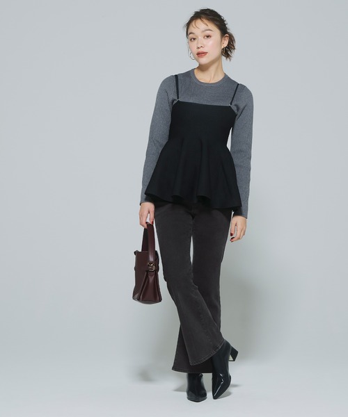 coca（coca）（コカ）の「【DAILY WARM】裏起毛デニムフレアパンツ（デニムパンツ・レディース・ライトブルー/チャコール・2XL/L/M/S/XL/XS）」の10枚目の写真