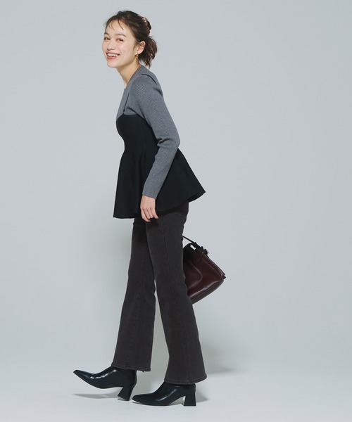 coca（coca）（コカ）の「【DAILY WARM】裏起毛デニムフレアパンツ（デニムパンツ・レディース・ライトブルー/チャコール・2XL/L/M/S/XL/XS）」の11枚目の写真