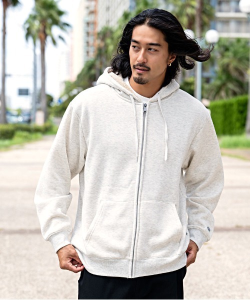 DISCUS(ディスカス)の「『DISCUS/ディスカス』裏ボア ZIP長袖パーカー(パーカー・メンズ・杢グレー/ブラック/ネイビー/オートミール・M/XL/L)」の14枚目の写真