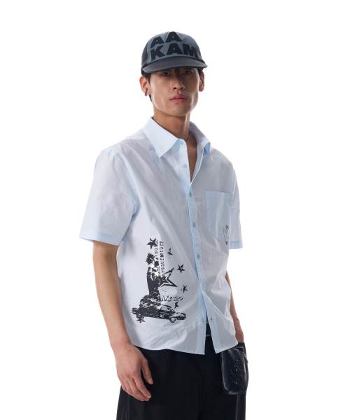 AAKAM（アーカム）の「VTG Printed Half Shirts (Sky Blue)（シャツ/ブラウス・レディース・その他・1/2）」の3枚目の写真
