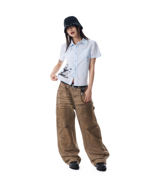 AAKAM（アーカム）の「VTG Printed Half Shirts (Sky Blue)（シャツ/ブラウス・レディース・その他・1/2）」の8枚目の写真