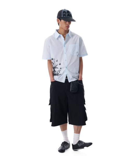 AAKAM（アーカム）の「VTG Printed Half Shirts (Sky Blue)（シャツ/ブラウス・レディース・その他・1/2）」の10枚目の写真