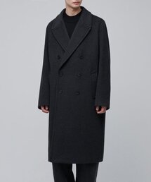 ピュアカシミヤ100%✨英国製 ダブルチェスターコート チャコールグレー M相当 カシミヤ 100 コート」に該当するメンズのジャケット/アウター
