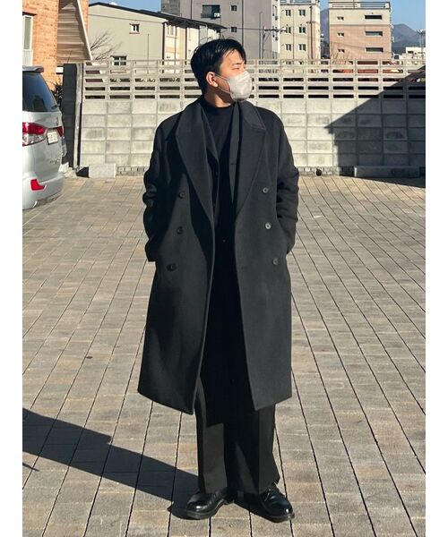 MUSINSA STANDARD(ムシンサスタンダード)の「カシミアブレンド特大ダブルコート【チャコールグレー】(チェスターコート・メンズ・その他・MEDIUM/LARGE/X-LARGE/XX-LARGE)」の11枚目の写真