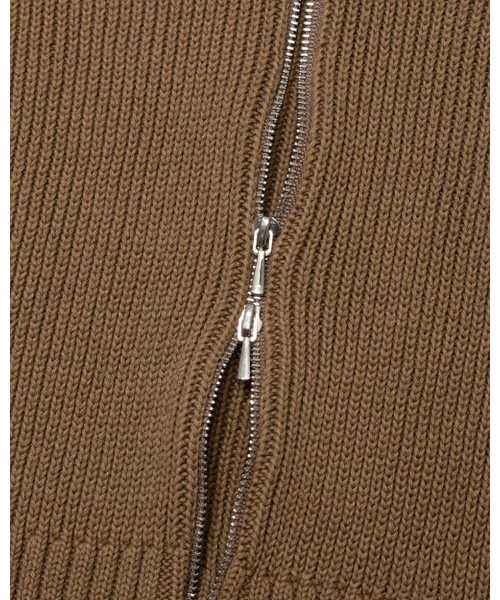 MOAA（モア）の「Ribbed Knit Zip Hoodie (BROWN)（ニット/セーター・レディース・その他・SMALL/MEDIUM）」の4枚目の写真