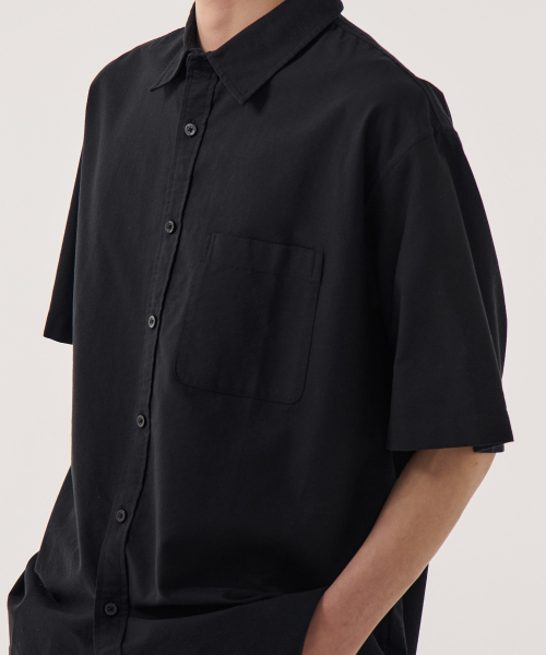 MUSINSA STANDARD（ムシンサスタンダード）の「リラックスドオックスフォード半袖シャツ[ブラック]（シャツ/ブラウス・メンズ・その他・LARGE/X-LARGE/SMALL/MEDIUM/XX-LARGE）」の5枚目の写真