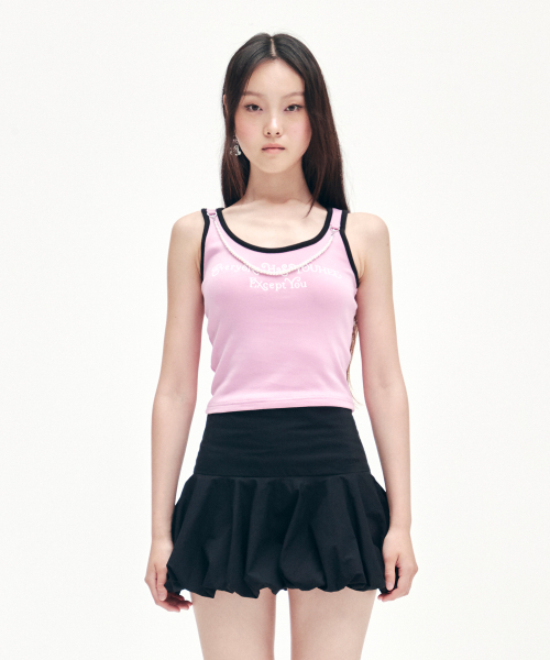 YOUHEE(ユヒ)の「PEARL STRAP GRAPHIC SLEEVELESS PINK(Tシャツ/カットソー・レディース・その他・FREE)」の1枚目の写真