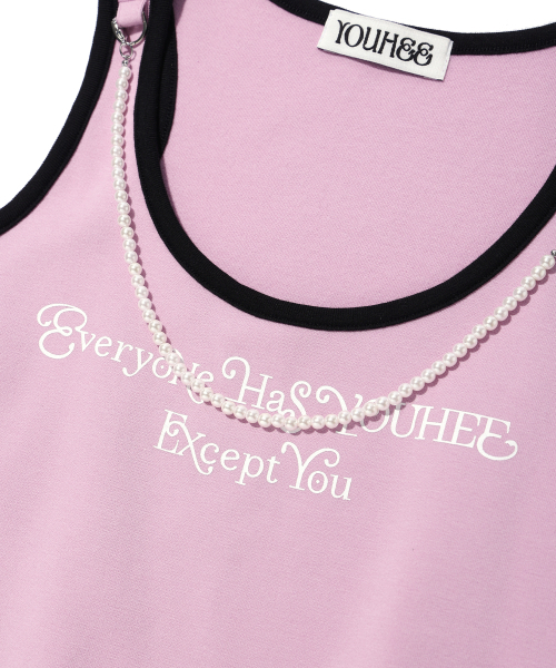 YOUHEE(ユヒ)の「PEARL STRAP GRAPHIC SLEEVELESS PINK(Tシャツ/カットソー・レディース・その他・FREE)」の5枚目の写真