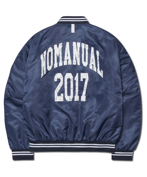 NOMANUAL(NOMANUAL)の「C.A THINSULATE STADIUM JACKET - DARK NAVY(スタジャン・レディース・その他・MEDIUM/LARGE/X-LARGE)」の2枚目の写真