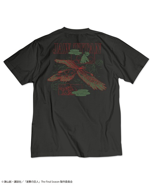 AIR TWOKYO(エアトゥーキョー)の「TVアニメ『進撃の巨人』The Final Season 完結編(後編)イラストTシャツ 1 (来い!!私は強い!!)(Tシャツ/カットソー・レディース・スミクロ・SMALL/MEDIUM/LARGE/X-LARGE/XX-LARGE)」の5枚目の写真