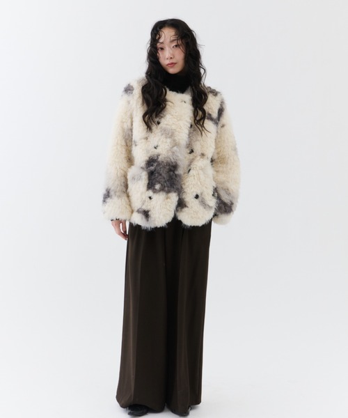 ジャケット・アウター Faux Fur Hoodie Duffle Coat cloud 3color 】フェイクファーフーディショートコート ／ fake fur hoodie