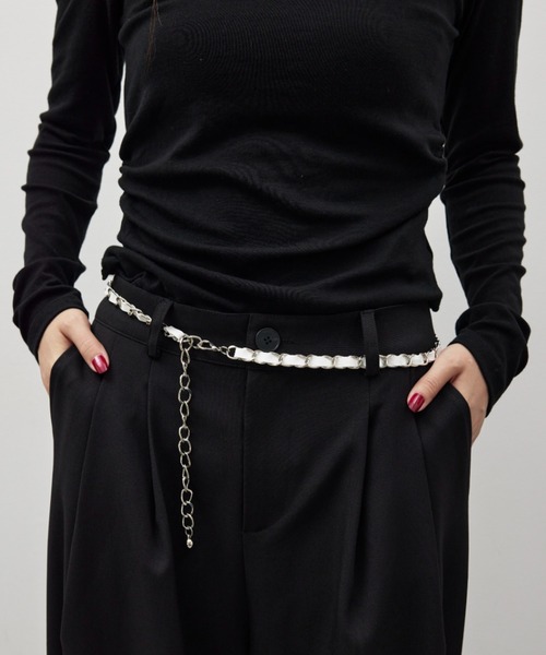 HANNE(アン)の「チェーンベルト(ベルト・レディース・ホワイト/ブラック・FREE)」の1枚目の写真