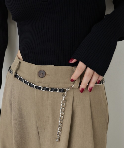 HANNE(アン)の「チェーンベルト(ベルト・レディース・ホワイト/ブラック・FREE)」の2枚目の写真