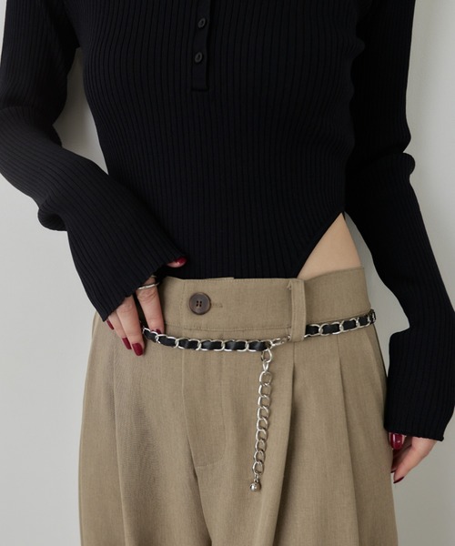 HANNE(アン)の「チェーンベルト(ベルト・レディース・ホワイト/ブラック・FREE)」の4枚目の写真