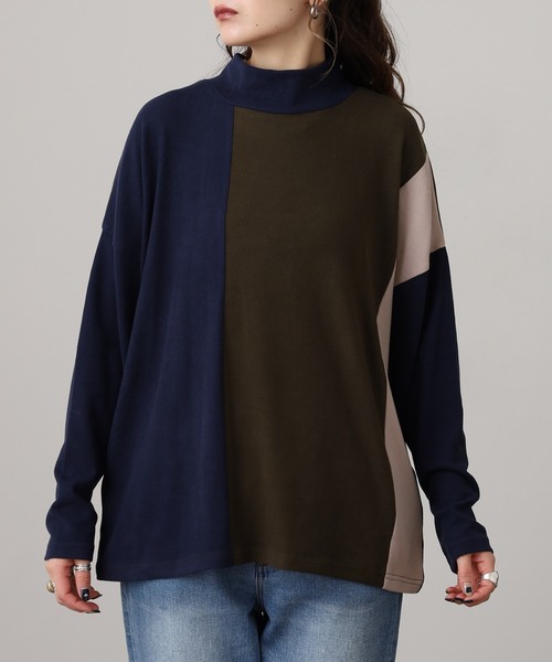 BRODIAEA(ブローディア)の「BRODIAEA 起毛配色プルオーバー(Tシャツ/カットソー・レディース・ネイビー/ダークブラウン/グレー・40)」の16枚目の写真