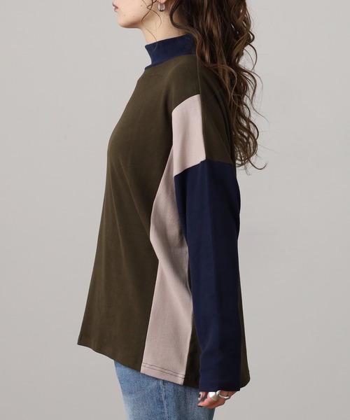 BRODIAEA(ブローディア)の「BRODIAEA 起毛配色プルオーバー(Tシャツ/カットソー・レディース・ネイビー/ダークブラウン/グレー・40)」の17枚目の写真
