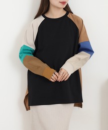 A.N.L マルチカラー配色トップス