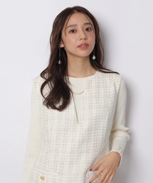 JUSGLITTY（ジャスグリッティー）の「衿ビジューリブニット（ニット