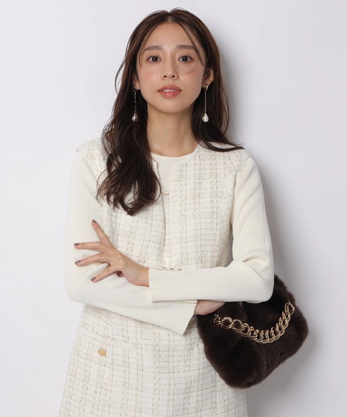 長袖ボートネックリブニット（ニット/セーター）｜JUSGLITTY（ジャス