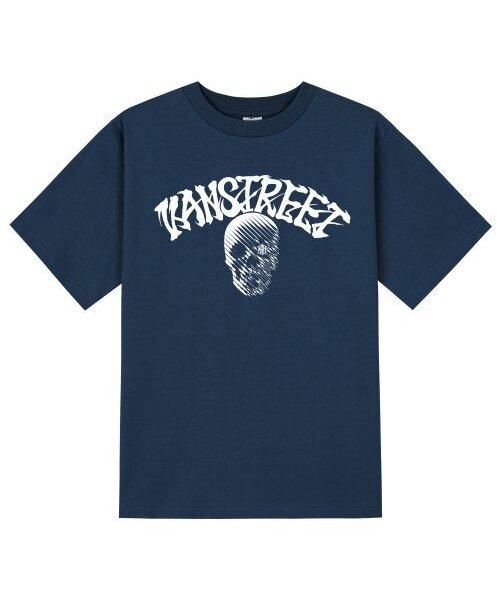 KAN6312(カン6312)の「KTN0166 レタリングスカルレイン半袖Tシャツ - ネイビー(Tシャツ/カットソー・メンズ・その他・MEDIUM/LARGE/X-LARGE/SMALL)」の1枚目の写真