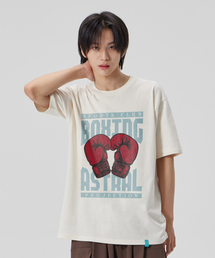 [スポーツクラブボクシング]コットンルーズフィット半袖Tシャツ_バターミルク