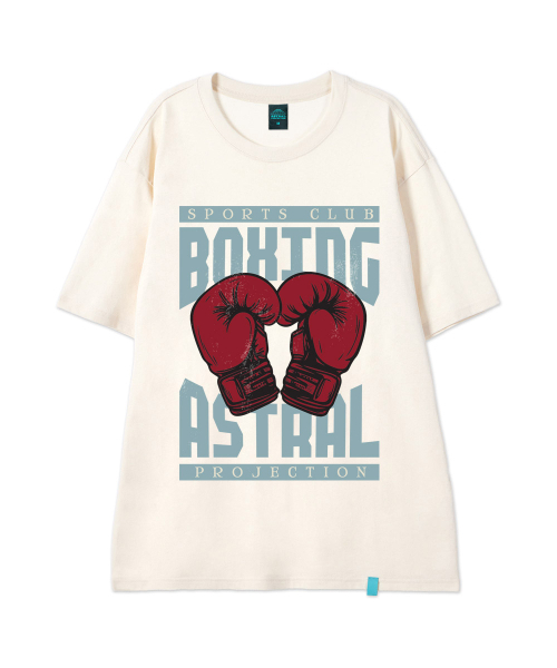 ASTRAL PROJECTION（アストラルプロジェクション）の「[スポーツクラブボクシング]コットンルーズフィット半袖Tシャツ_バターミルク（Tシャツ/カットソー・メンズ・その他・LARGE/MEDIUM/X-LARGE/XX-LARGE）」の2枚目の写真