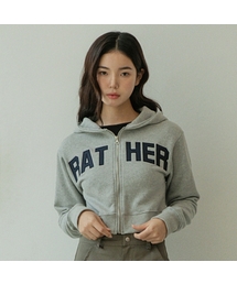 RATHER アプリケ クロップフードジップアップ 2カラー