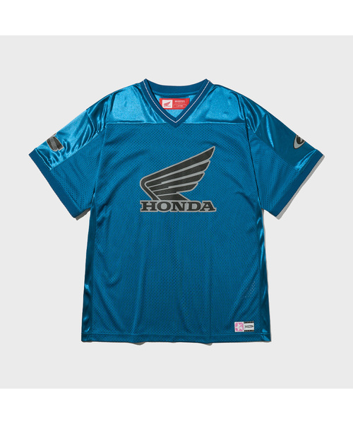 PHYPS MOTORCYCLE(フィップスモーターサイクル)の「Original Wing logo Mesh T-shirt Blue Green(Tシャツ/カットソー・レディース・その他・SMALL/MEDIUM/LARGE/X-LARGE)」の1枚目の写真