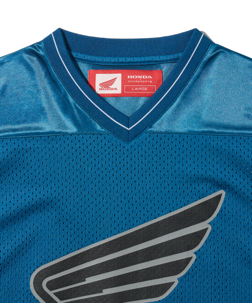 PHYPS MOTORCYCLE(フィップスモーターサイクル)の「Original Wing logo Mesh T-shirt Blue Green(Tシャツ/カットソー・レディース・その他・SMALL/MEDIUM/LARGE/X-LARGE)」の4枚目の写真