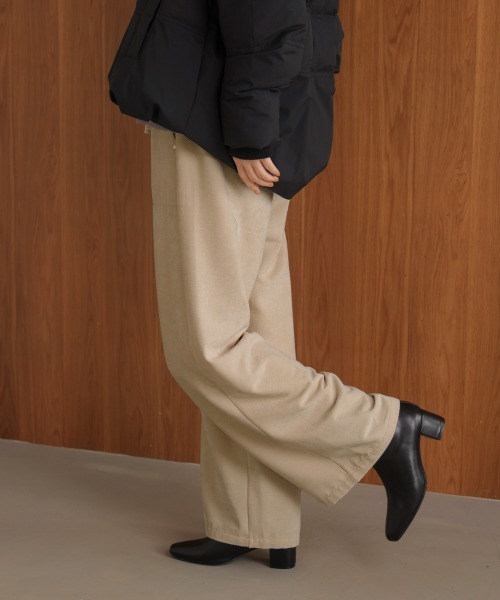 Bou Jeloud（ブージュルード）の「起毛リラックスパンツ（その他パンツ・レディース・ブラック/アイボリー/ブルー・38）」の7枚目の写真