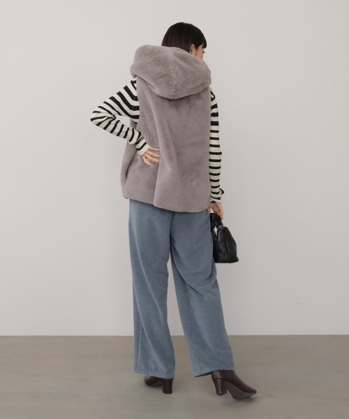 Bou Jeloud（ブージュルード）の「起毛リラックスパンツ（その他パンツ・レディース・ブラック/アイボリー/ブルー・38）」の20枚目の写真