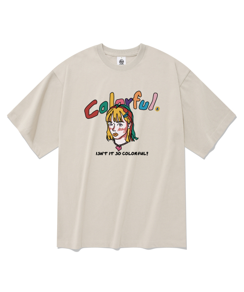 RADINEO(ラディネオ)の「カラフル半袖Tシャツベージュ(Tシャツ/カットソー・メンズ・その他・LARGE/MEDIUM/SMALL/X-LARGE)」の1枚目の写真