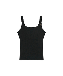 Cookie Wrinkle Sleeveless T-Shirt _ Black