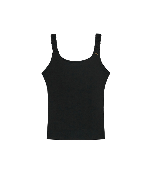 MAYVERU（メイバーユー）の「Cookie Wrinkle Sleeveless T-Shirt _ Black（Tシャツ/カットソー・レディース・ブラック・FREE）」の4枚目の写真