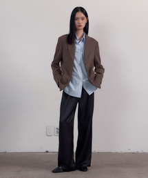 Over Wool Single Jacket (Khaki Brown)