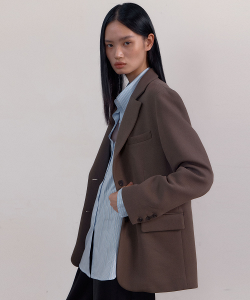 38COMEONCOMMON(38カモンコモン)の「Over Wool Single Jacket (Khaki Brown)(テーラードジャケット・レディース・その他・FREE)」の3枚目の写真