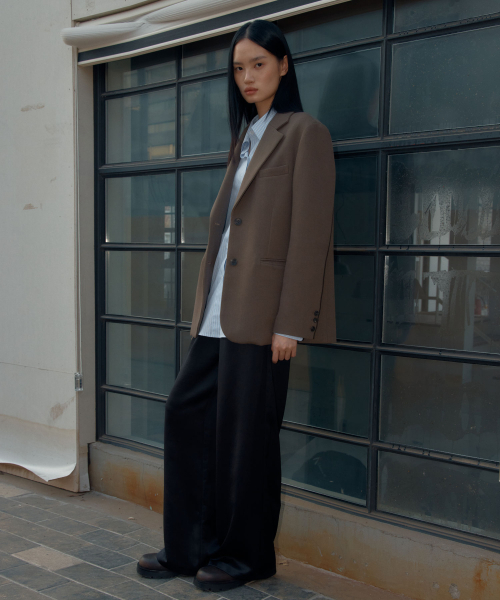 38COMEONCOMMON(38カモンコモン)の「Over Wool Single Jacket (Khaki Brown)(テーラードジャケット・レディース・その他・FREE)」の4枚目の写真