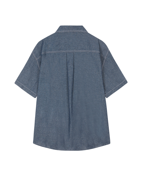 DECET(デケト)の「シャンブレーオーバーショートシャツ DCSH012ブルー(シャツ/ブラウス・メンズ・その他・SMALL/MEDIUM/LARGE)」の7枚目の写真