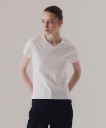 Contour v-neck t-shirts (WHITE)