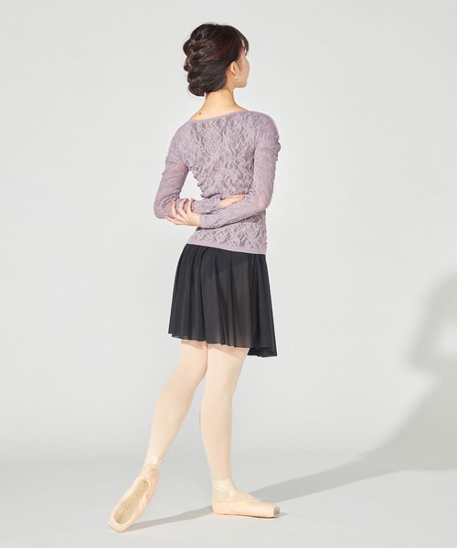 Chacott（チャコット）の「【ノーソーイングニット】バレリーナネックジップトップ（ニット/セーター・レディース・ブラック/グレー・M）」の5枚目の写真