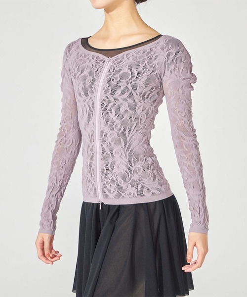 Chacott（チャコット）の「【ノーソーイングニット】バレリーナネックジップトップ（ニット/セーター・レディース・ブラック/グレー・M）」の6枚目の写真