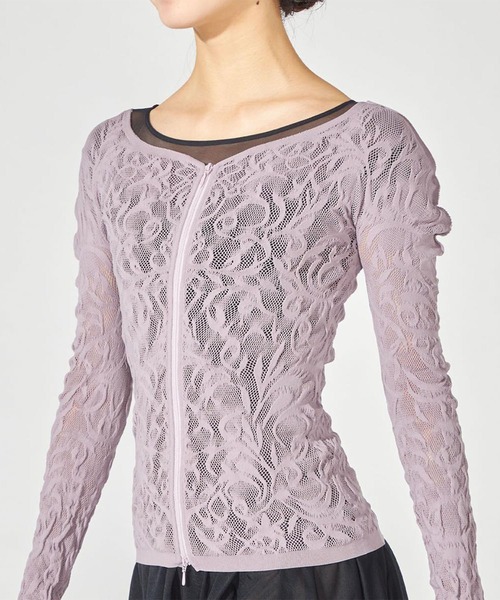 Chacott（チャコット）の「【ノーソーイングニット】バレリーナネックジップトップ（ニット/セーター・レディース・ブラック/グレー・M）」の7枚目の写真