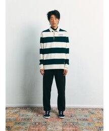 CONTEMENT（コンテメント）の「TWO COLOR STRIPE POLO T-SHIRT（ポロシャツ）」