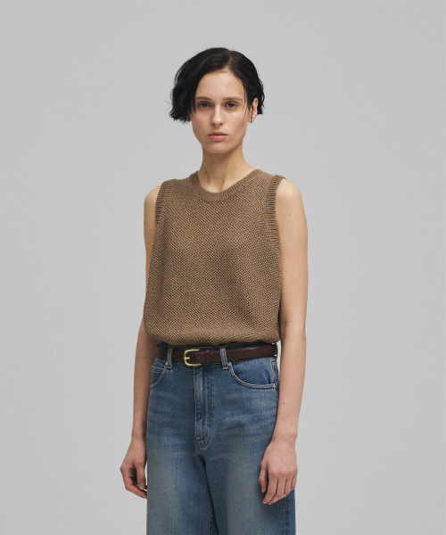 ANOTHER OFFICE WOMEN(アナザー オフィス ウーマン)の「w. Paper Tencel Vest (Light Khaki)(ベスト・レディース・その他・FREE)」の1枚目の写真