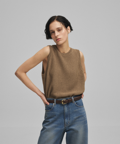 ANOTHER OFFICE WOMEN(アナザー オフィス ウーマン)の「w. Paper Tencel Vest (Light Khaki)(ベスト・レディース・その他・FREE)」の2枚目の写真
